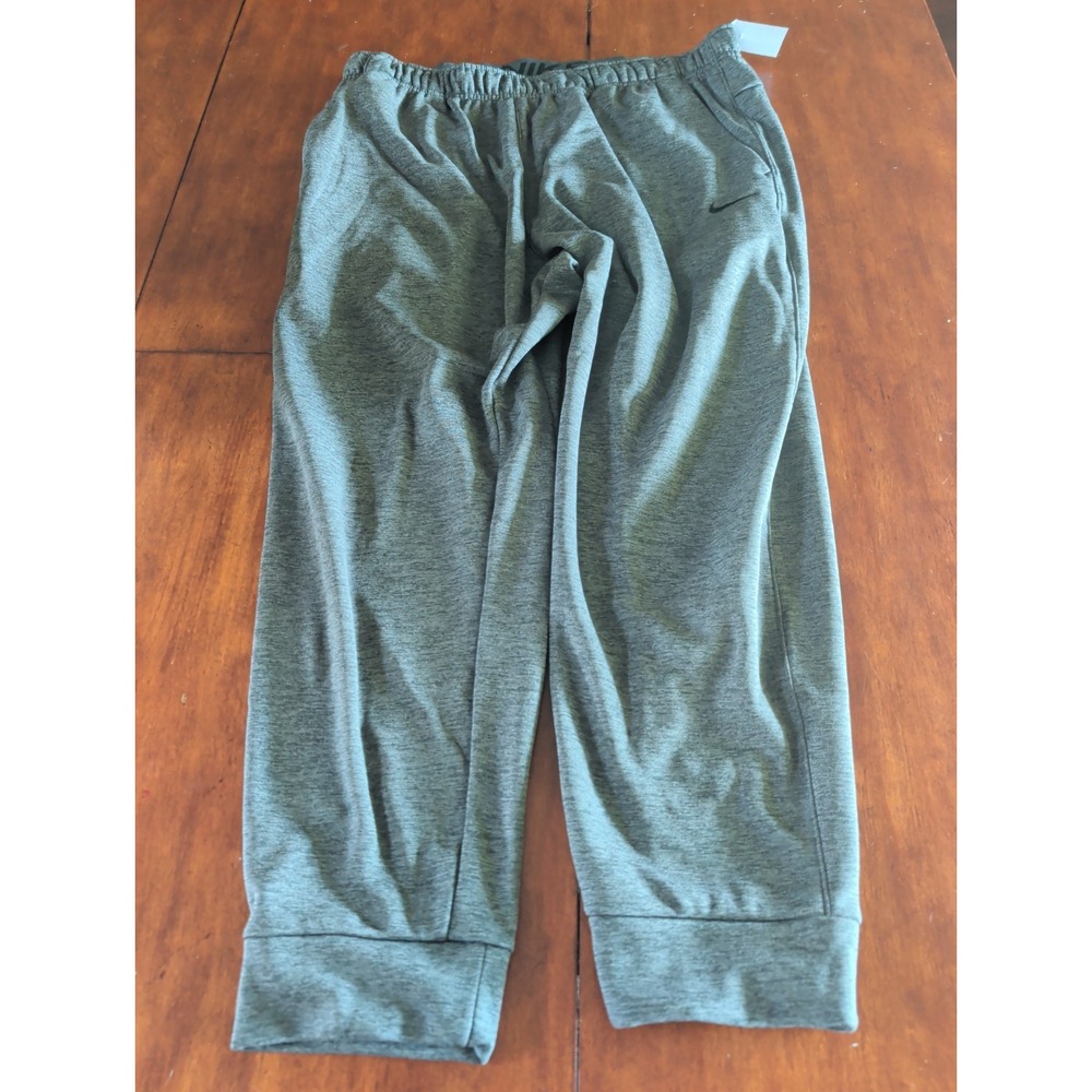 NIKE Mens 3XL dark gray fleece lined joggers Therma Fit Sweatpants W/ Zip Pocket